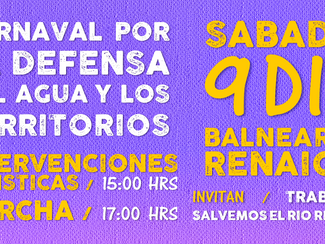 Hoy se realizará Carnaval por la defensa del Agua y los Territorios en Renaico