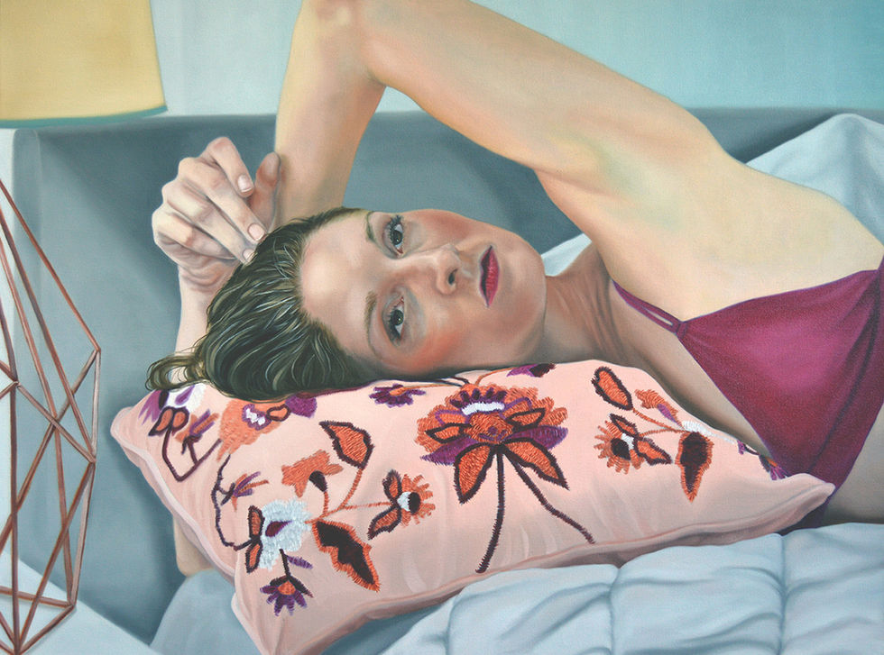 Self Portrait In A Bed No One Sleeps In.
30x40
Oil on canvas.
