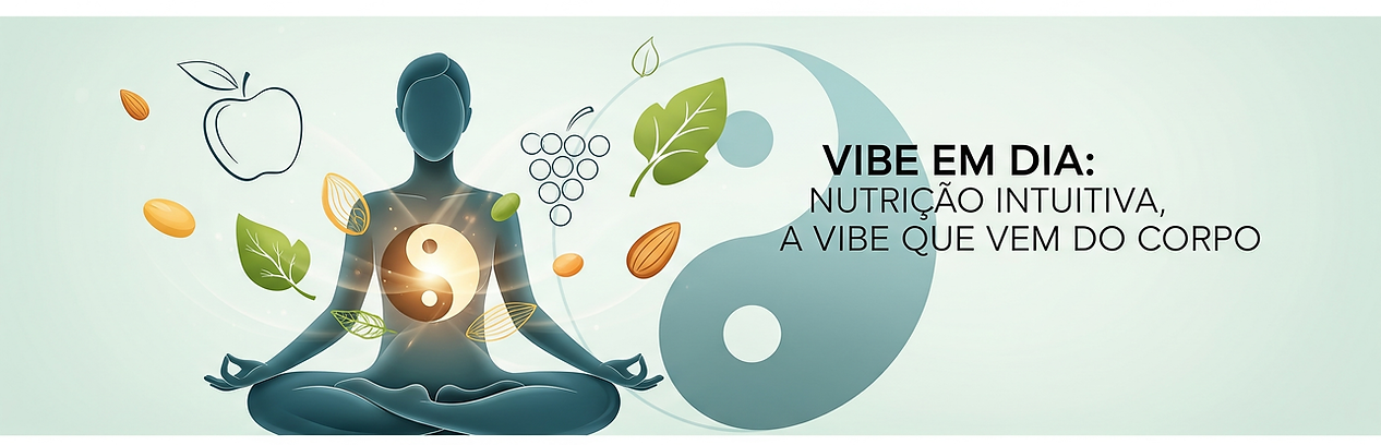 Banner que ilustra o equilíbrio entre mente e corpo com símbolos de saúde e meditação