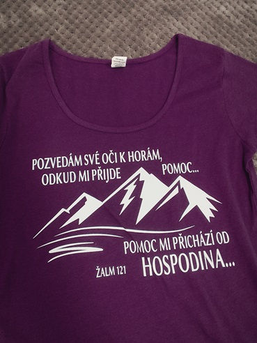 Miniatura: Dámské tričko "Pozvedám své oči k horám"