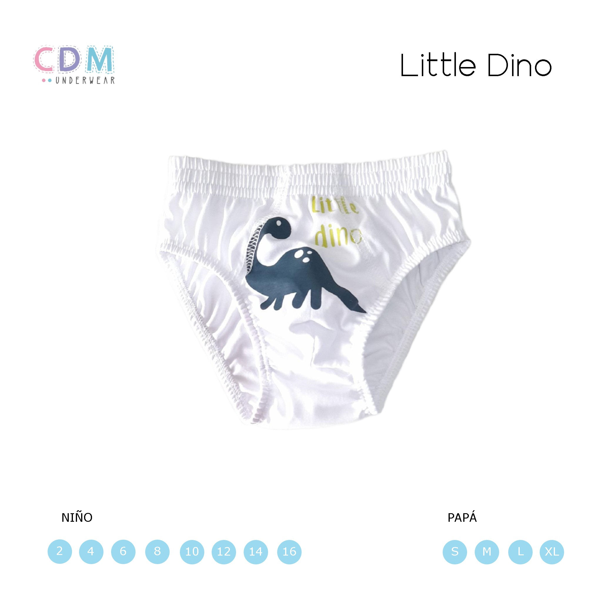 Calzoncillos para niños de algodón pima. Ropa interior CDM underwear.