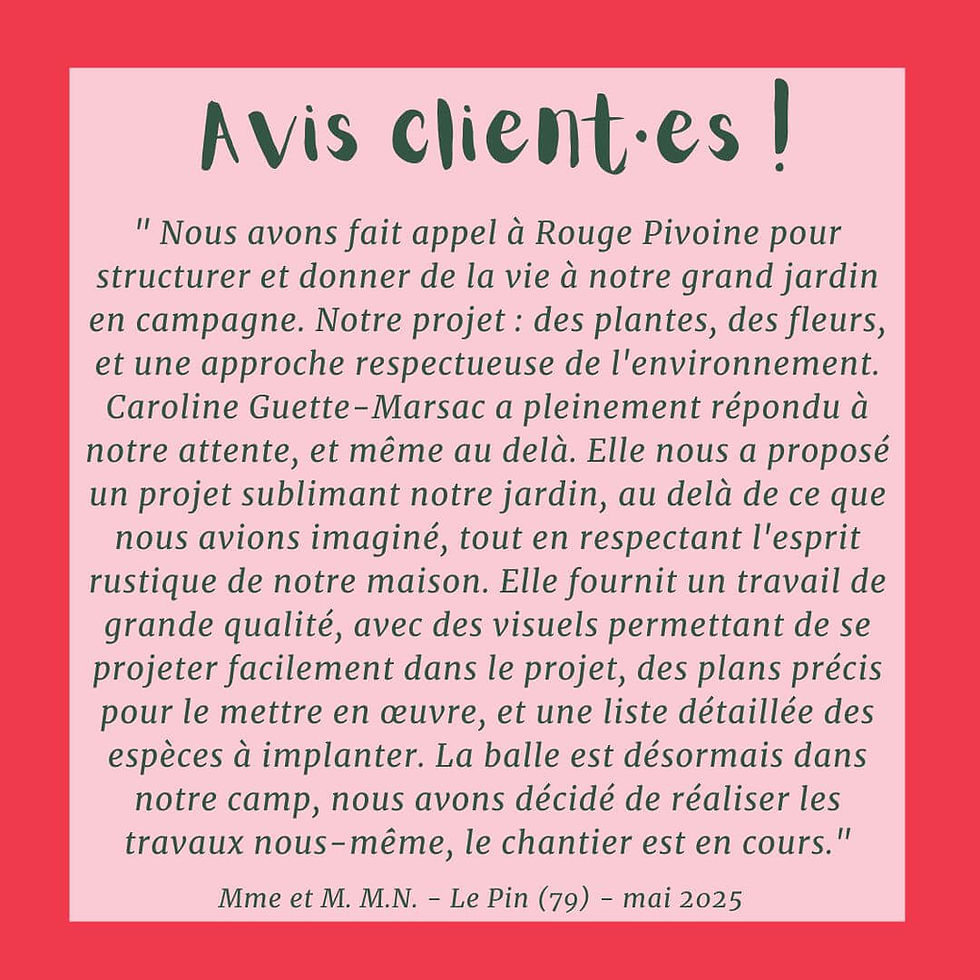 Avis laissé par nos client·es sur notre conception de jardin