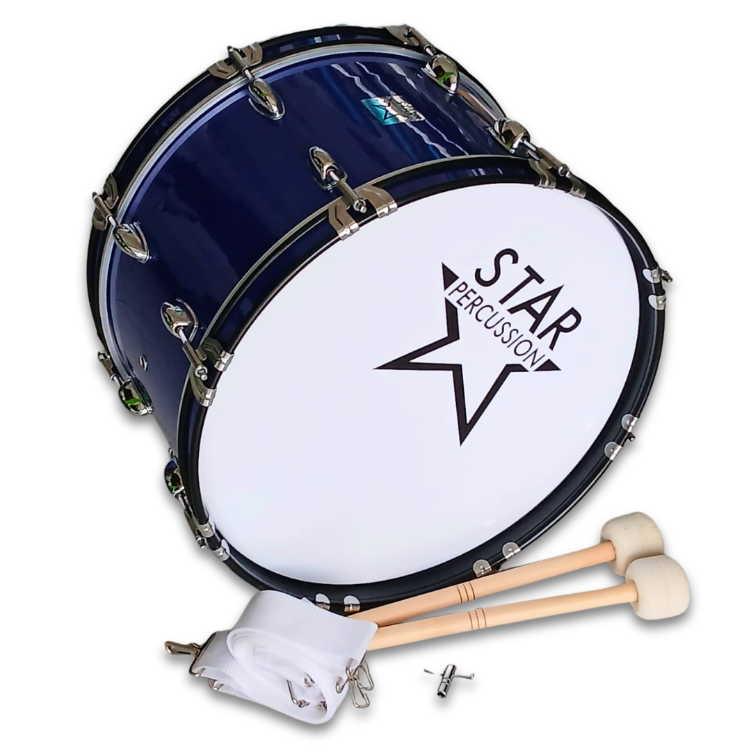 BOMBO AZUL DE 18 PLGS CON CINCHO, MAZO Y LLAVE SP-1810BL STAR PERCUSSION