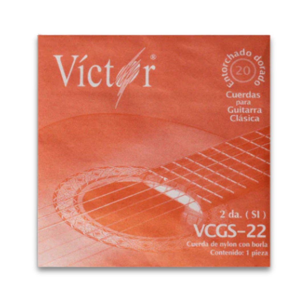 UNI 2DA CUERDA DE NYLON NEGRO CON BORLA P/GUITARRA CLÁSICA VCGS-22 (SI) VICTOR