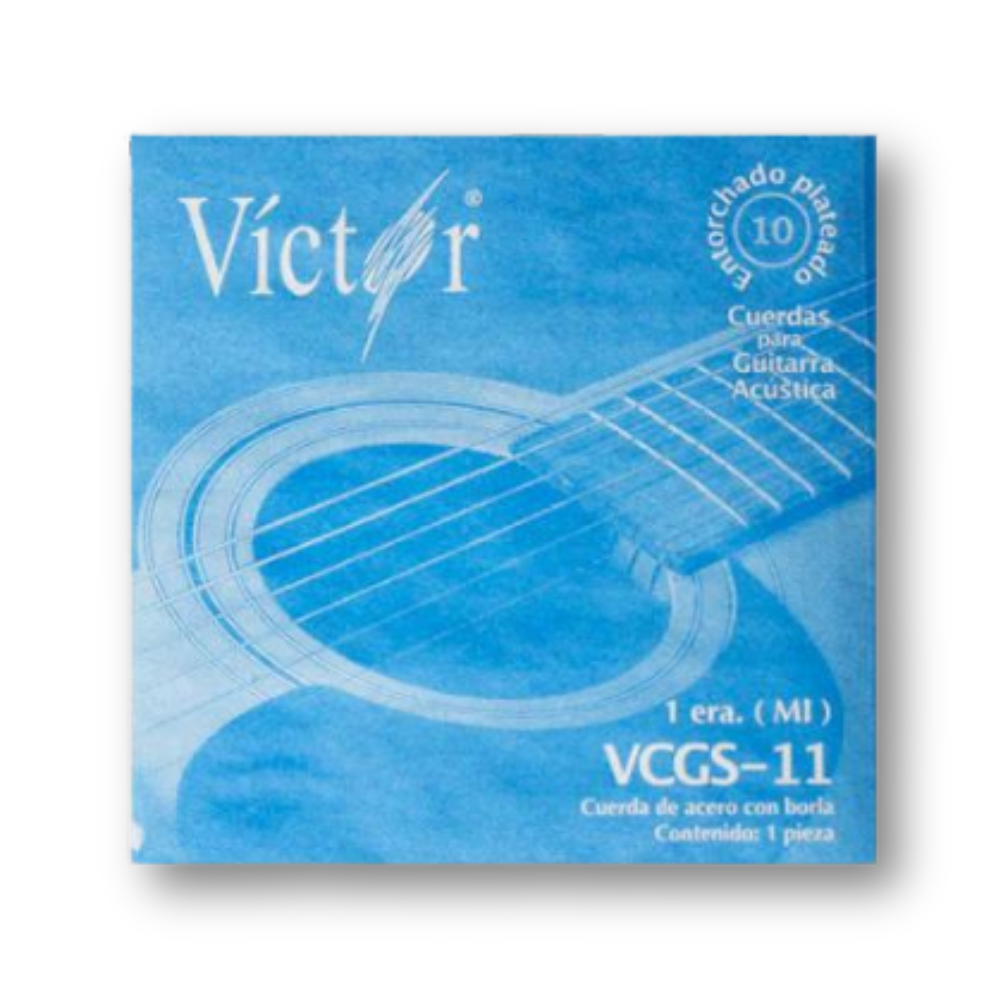 UNI 1RA CUERDA ANTORCHADO PLATEADO P/GUITARRA ACÚSTICA VCGS-11 (MI) VICTOR