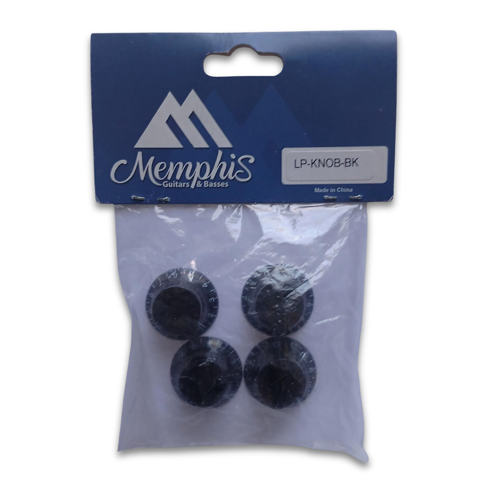 Miniatura: 4 BOTONES P/GUITARRA LES PAUL COLOR NEGRO LP-KNOBS-BK MEMPHIS
