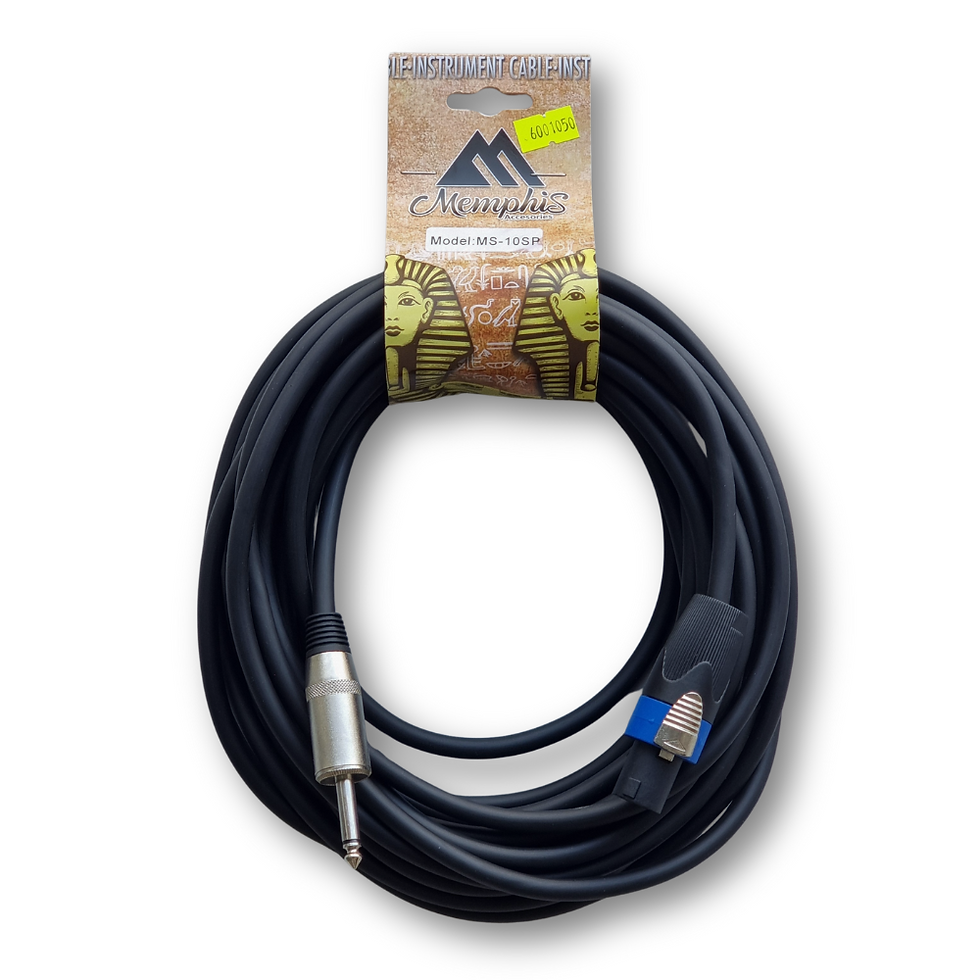 CABLE P/ BOCINA DE PLUG 1/4 MONO A PLUG SPEAKON 10 METROS MS-10SP MEMPHIS