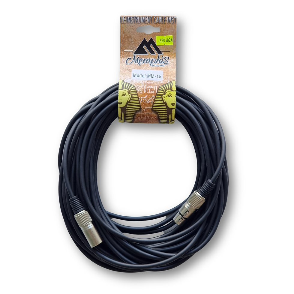 CABLE P/ MICRÓFONO XLR A XLR 15 METROS MM-15 MEMPHIS