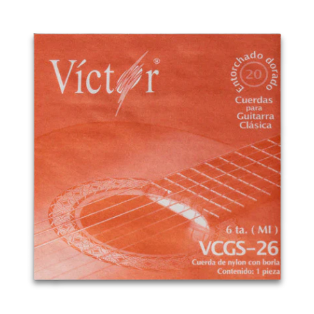 UNI 6TA CUERDA DE NYLON P/GUITARRA CLÁSICA VCGS-26 (MI) VICTOR