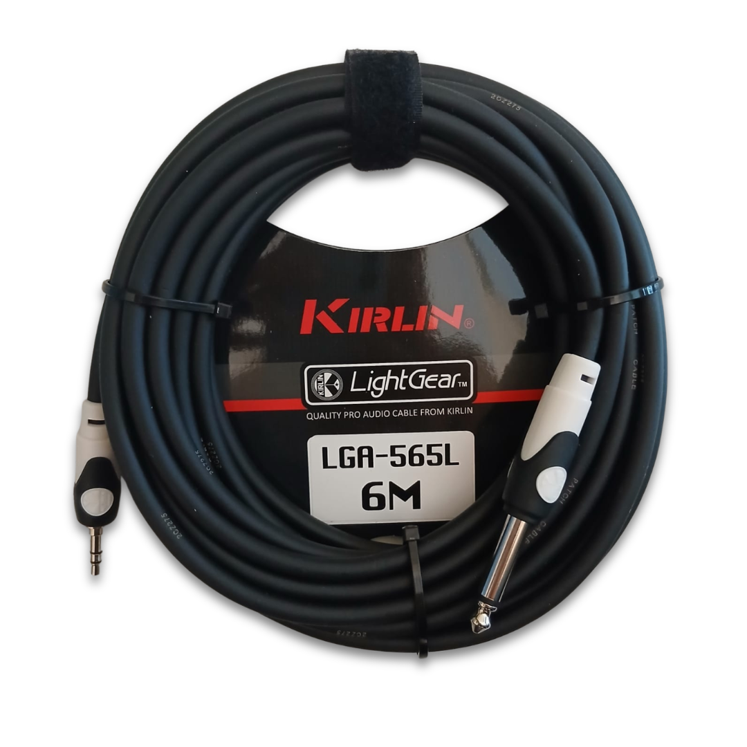 CABLE DE PLUG 3.5MM STEREO A PLUG 1/4 MONO DE 6 MTS. LGA-565L KIRLIN