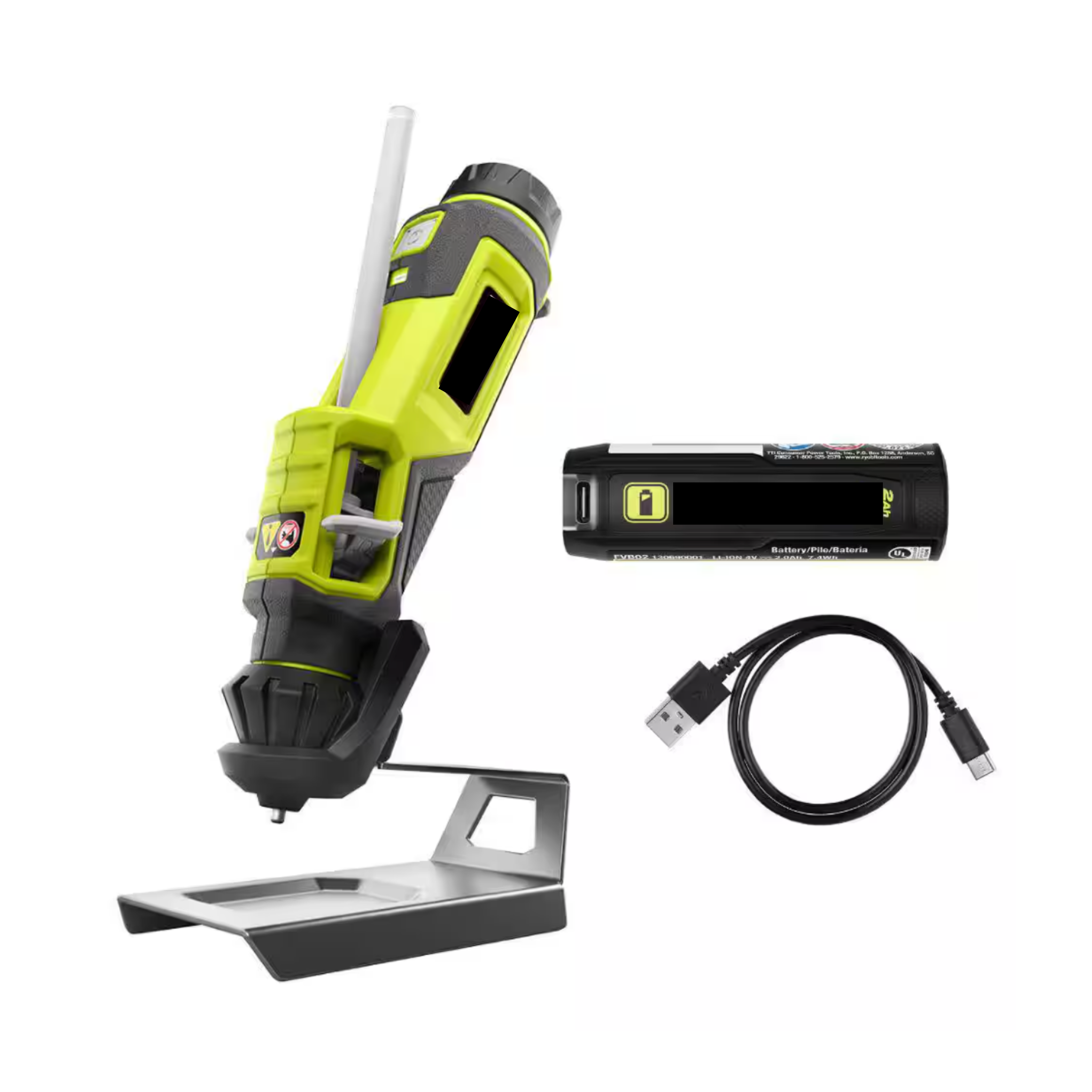 Ryobi Glue Gun Pen with rechargeable battery and charging cable