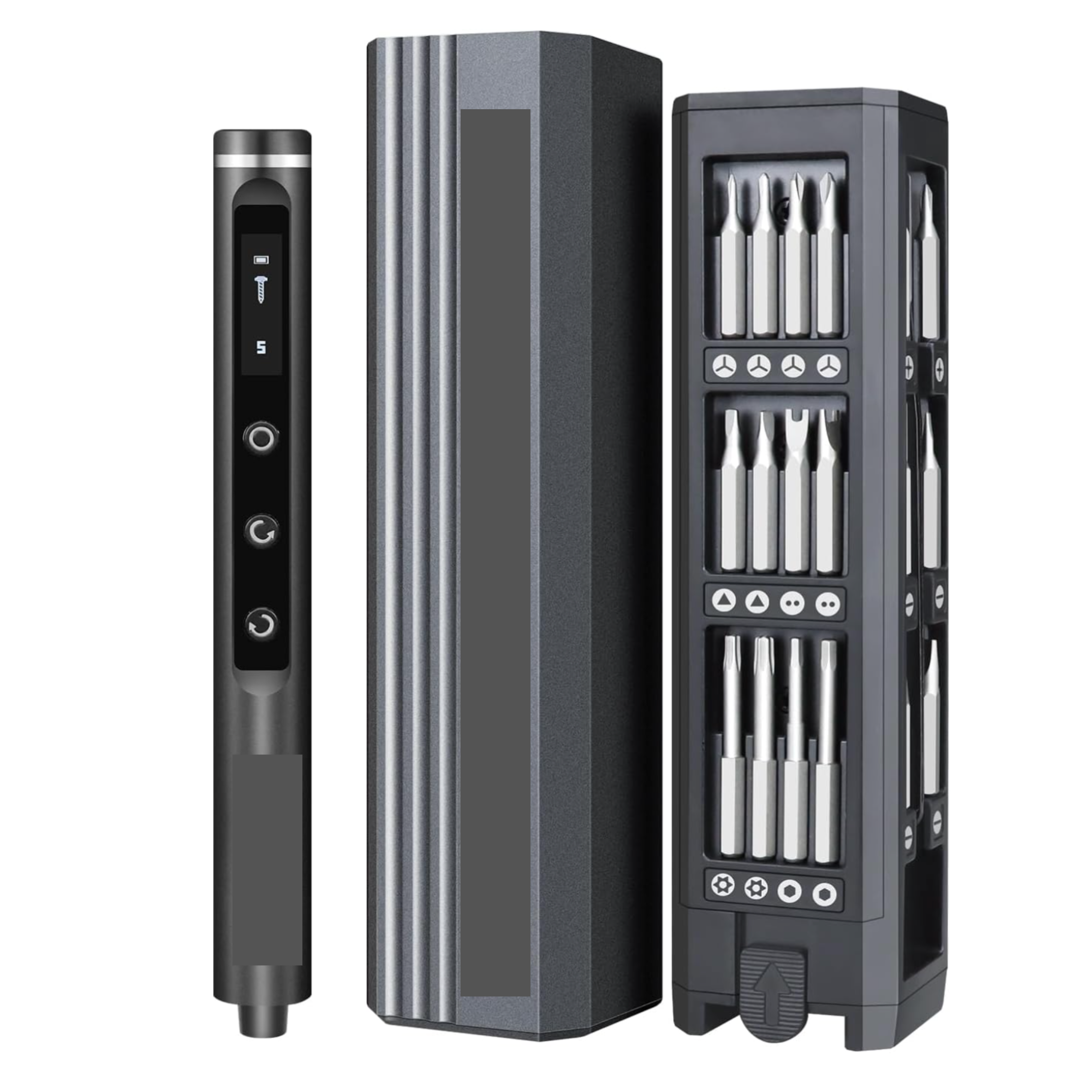 Grey Cordless Electric Screwdriver Set