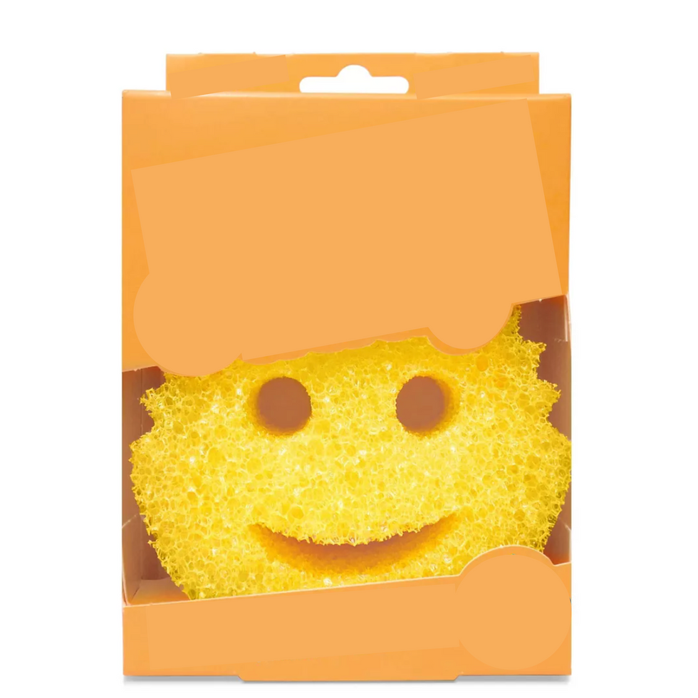 Scrub Daddy in the package. Has an ergonomic and fun design.offers a secure grip, eyes fit two fingers to prevent slipping.