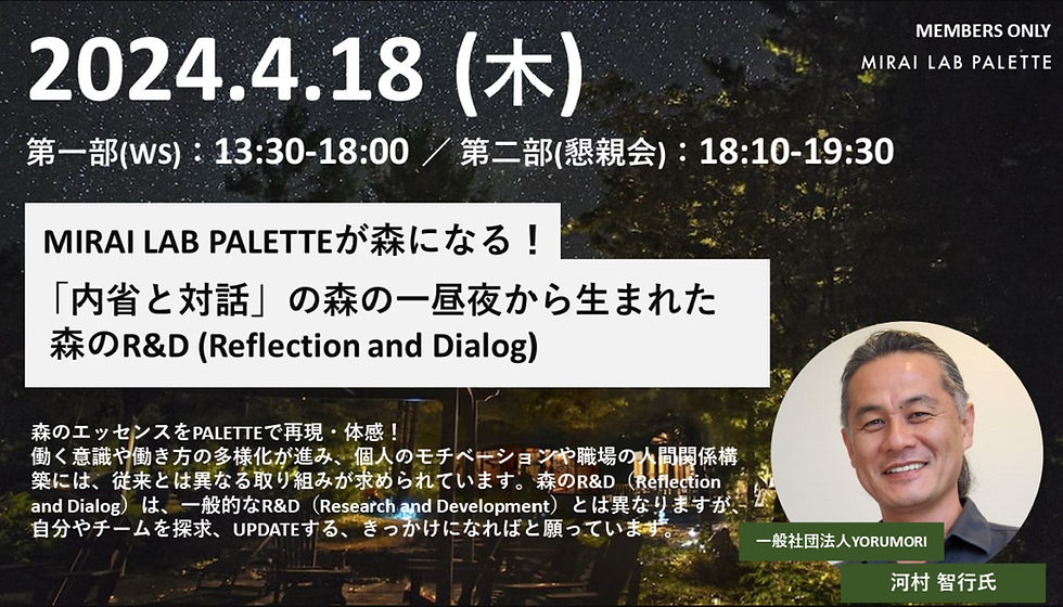 「内省と対話」の森の一昼夜から生まれた森のR&D(Reflection and Dialog)#3