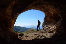Pythagoras cave view