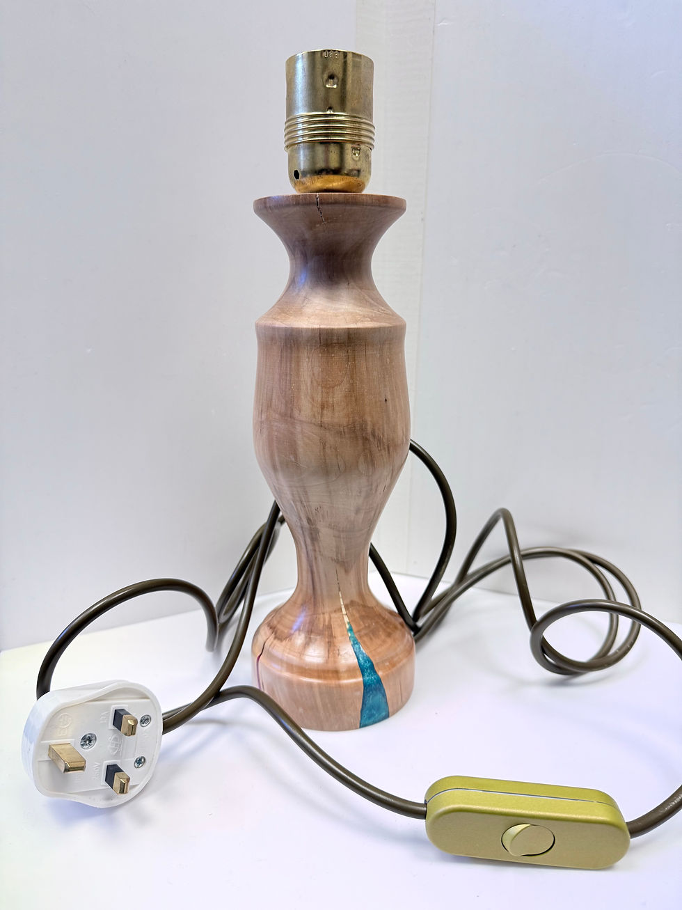 Thumbnail: Yew Wood and Resin Table Light