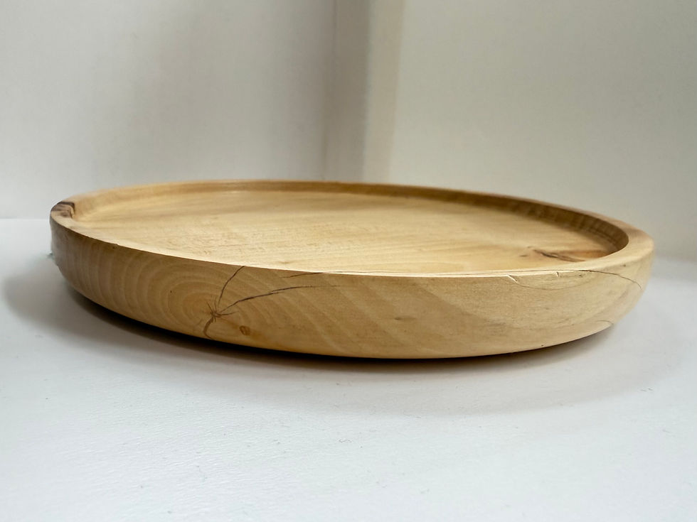 Thumbnail: Lime Wood Decorative Plate with Natural Spalting & Character Grain