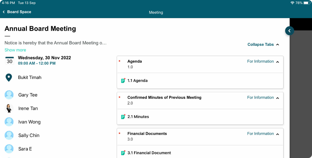 Board Meeting Agenda