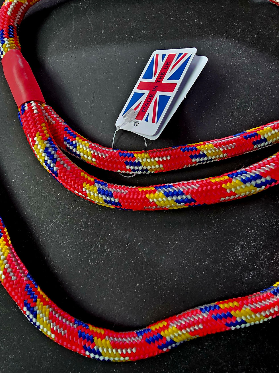 Thumbnail: Devon Made Marine Braid Dog Slip Lead Rubber Stop 8mm x 1.5m Choice of Colour