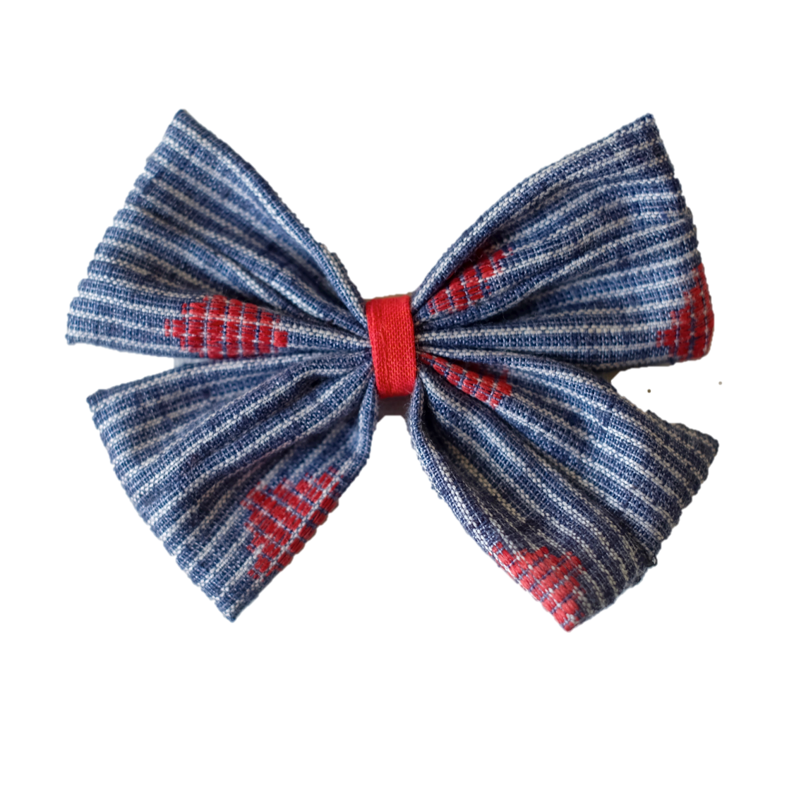Hair Clip (Bow) - Blue & Red