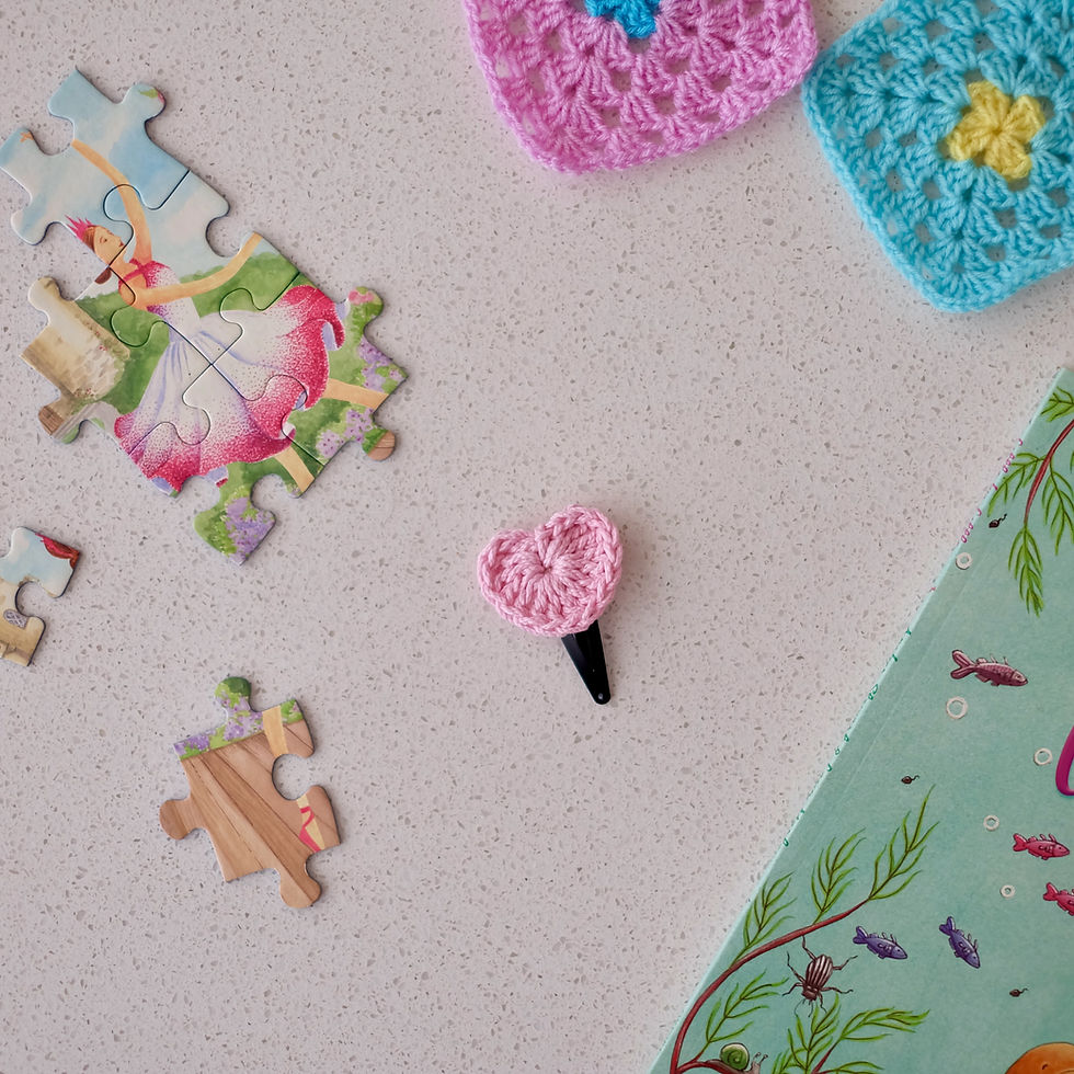 Crochet Heart Clip - Light Pink
