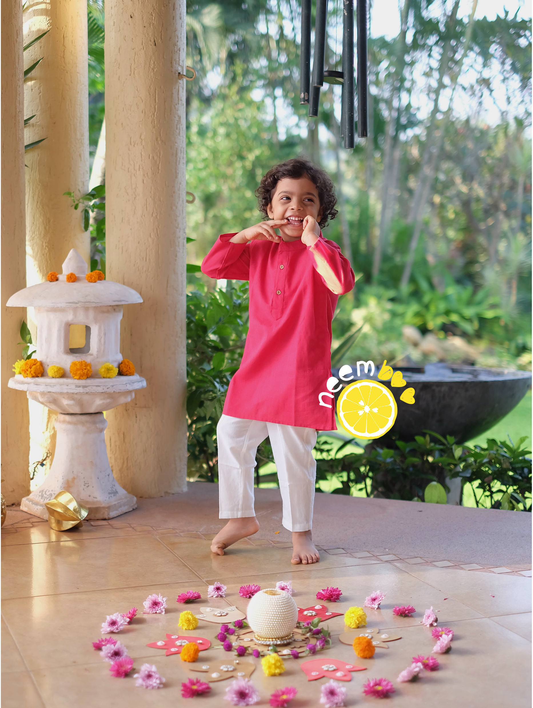 Zesty Festy Kurta - Pink