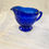Thumbnail: Pre-owned Vintage Cobalt Blue Etched Glass Floral Lidded Sugar Creamer Set