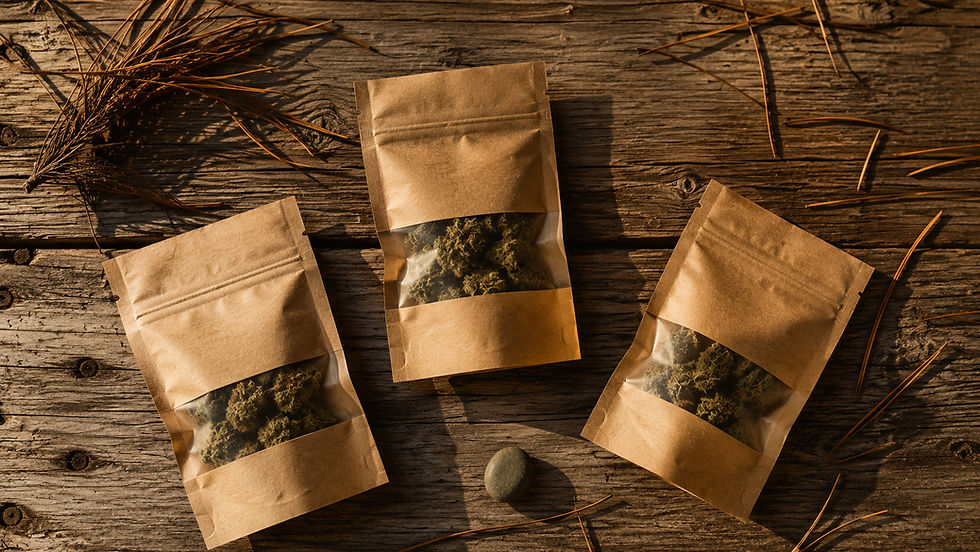 Sachets de fleurs CBD indoor sur bois de pin, livraison dans le Var 83600