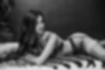 High end black and white boudoir portrait