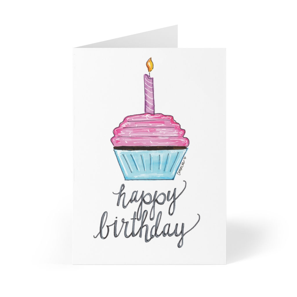 Happy Birthday Card Cupcake