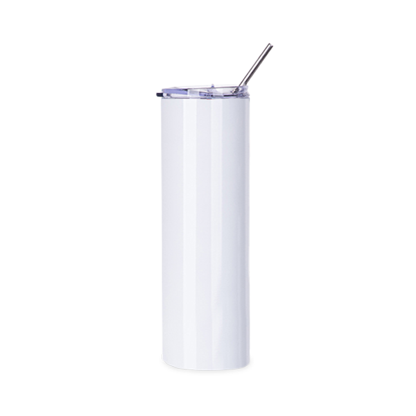 20 oz Slim Tumbler with lid/metal straw