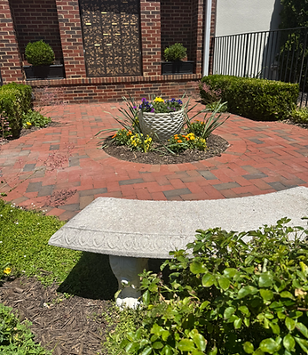 Prayer bench at the Columbarium area at St. Matthew's Episcopal Church in Sterling, VA.