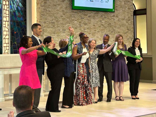 Ribbon-cutting ceremony for Unity Homes on April 15, 2024 (staff photo by Savannah Taffe)