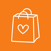 Bag with heart icon showing that HRTS packs weekend meal bags for students in Sterling, Virginia schools