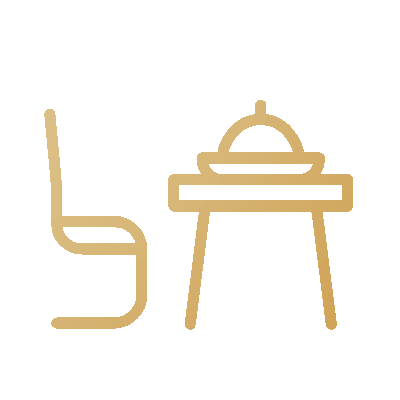 Icône chaise et table de restaurant