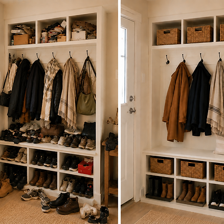Avant et après : la transformation d'un vestibule