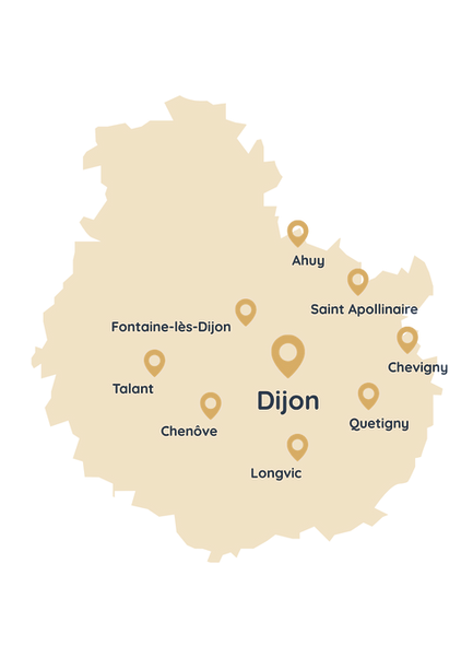 Carte de la localisation de massage empathique, massage au centre ville de Dijon