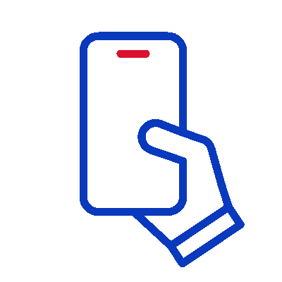 Icône d'envoi des photos et justificatifs du sinistre par smartphone.