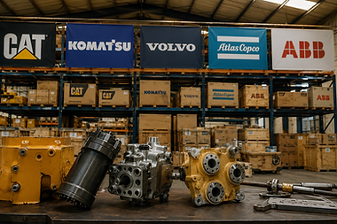 Pièces industrielles CAT, Volvo et Komatsu en entrepôt