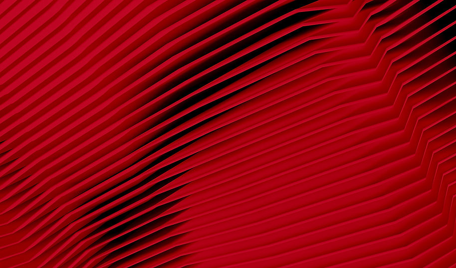 Plis de tissu rouge vif en forme de vagues