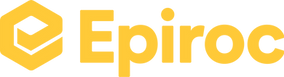 Logo Epiroc jaune sur fond noir