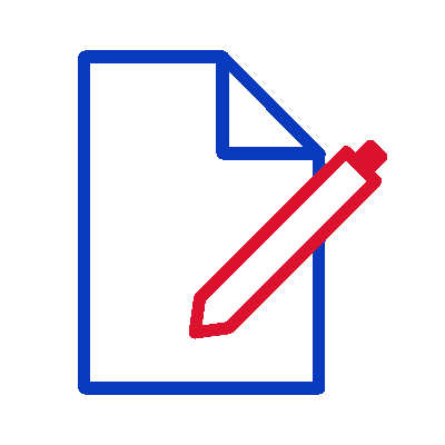 Icône d'analyse et de rédaction du rapport d'expertise technique pour assurance.