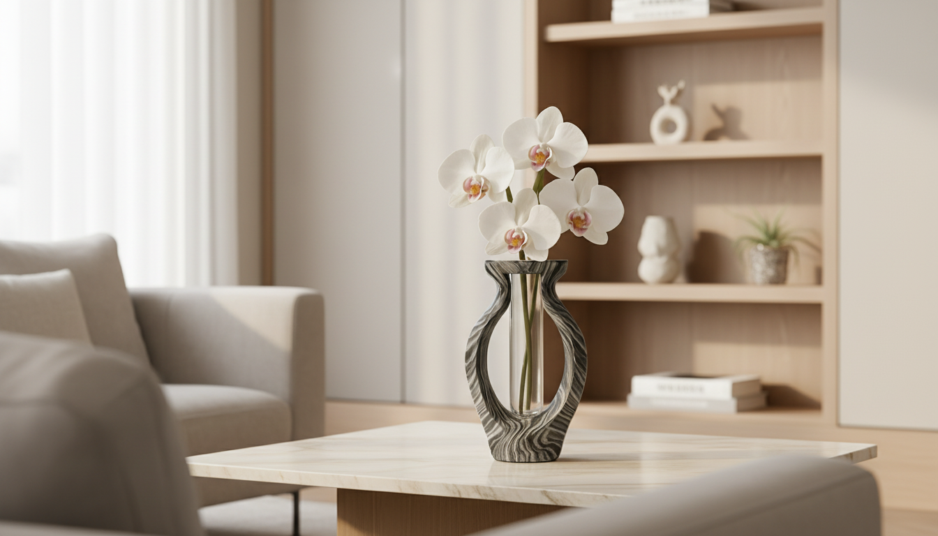 Vase jesmonite marbrée