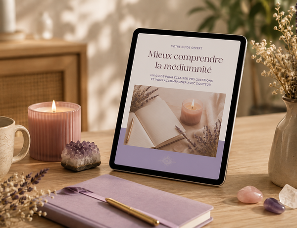 Guide Mieux comprendre la médiumnité affiché sur tablette