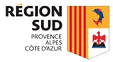Logo Région Sud Provence Alpes Côte d'Azur et son drapeau