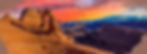 Paysage de canyon avec arche rocheuse et ciel aux couleurs vives