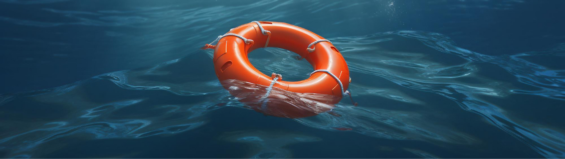 Une bouée de sauvetage en pleine mer