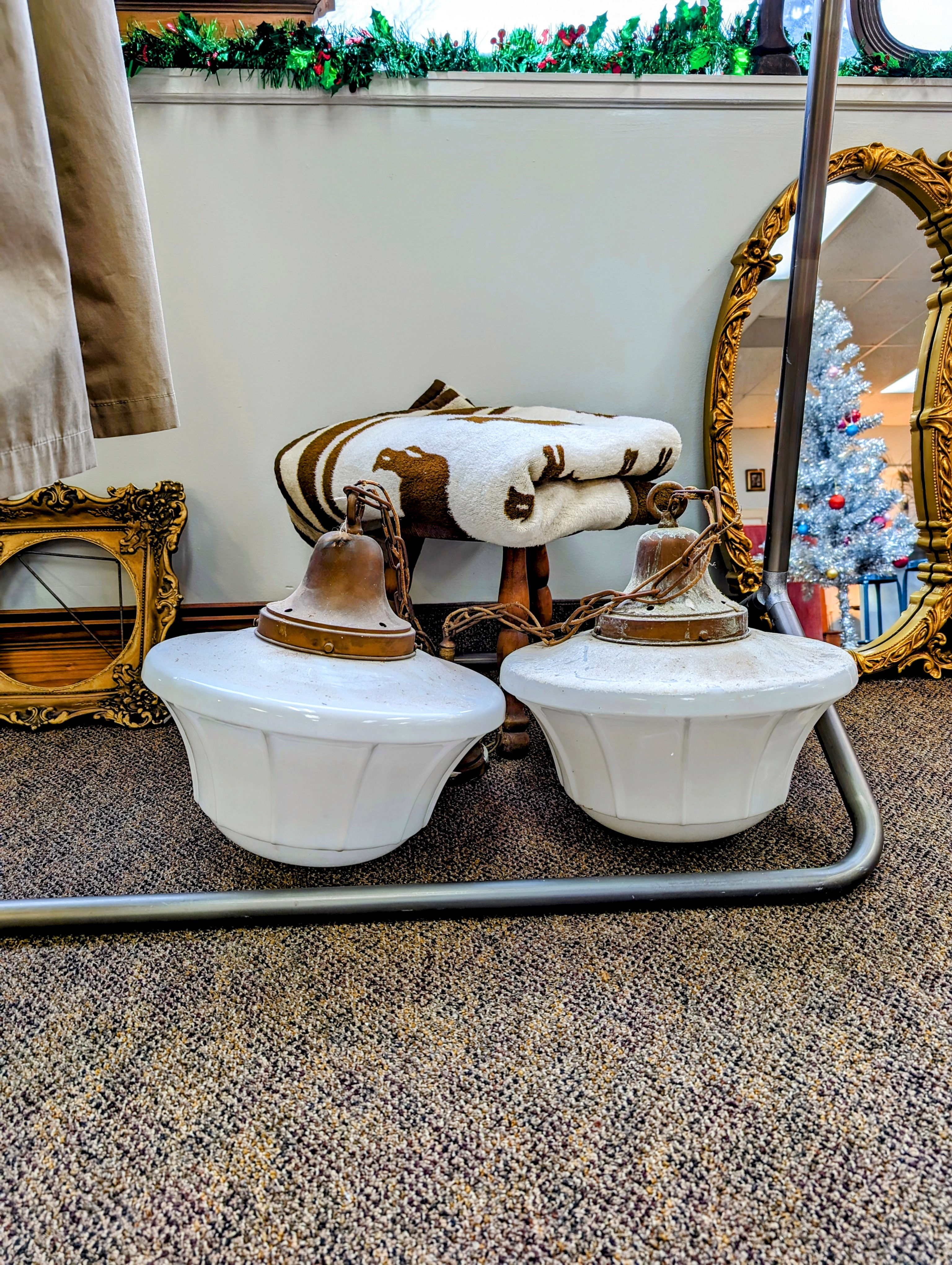 large MCM pendant lights (Marygrove College), set of 2