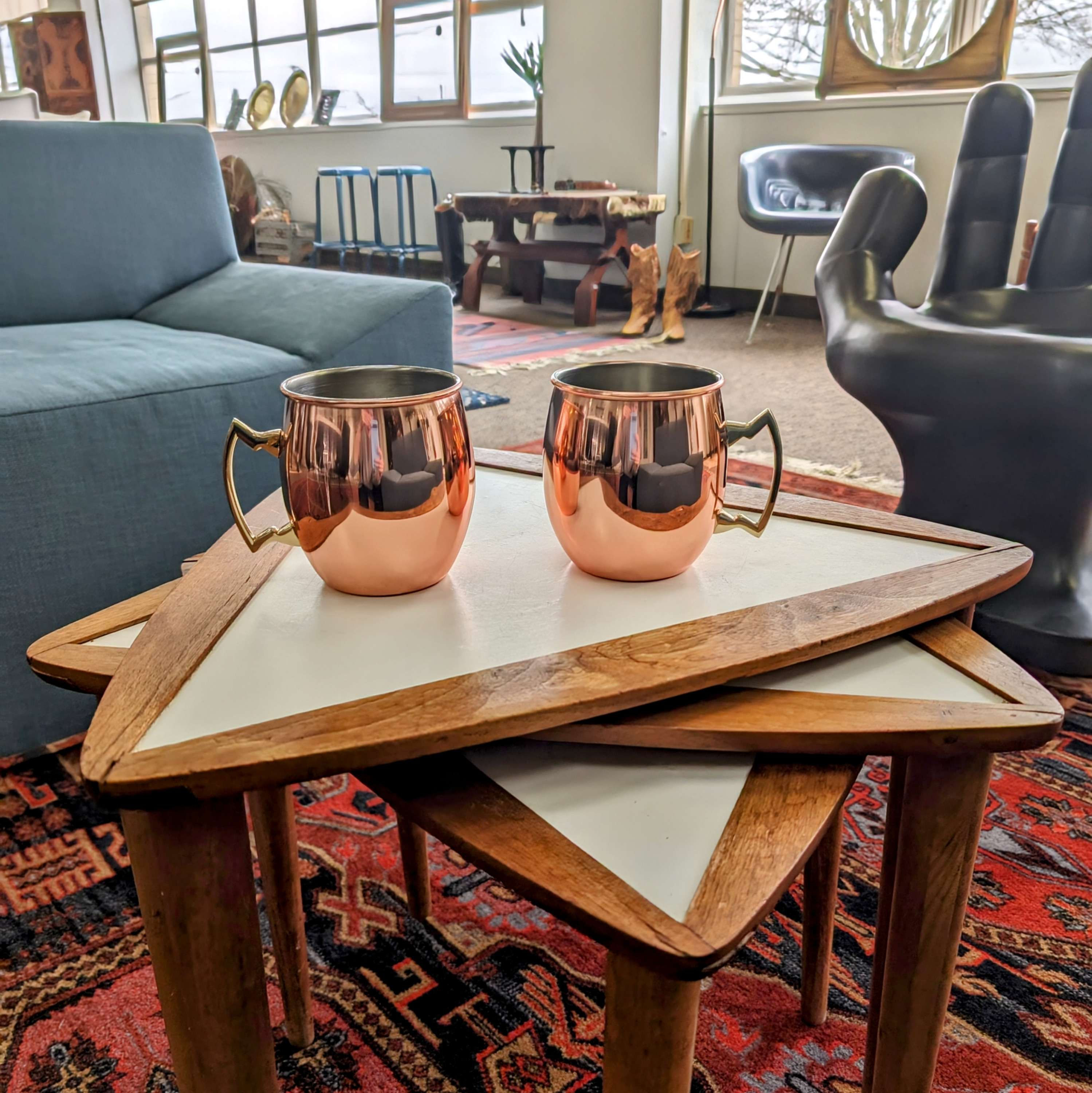 Moscow Mule cups, copper finish, set of 2