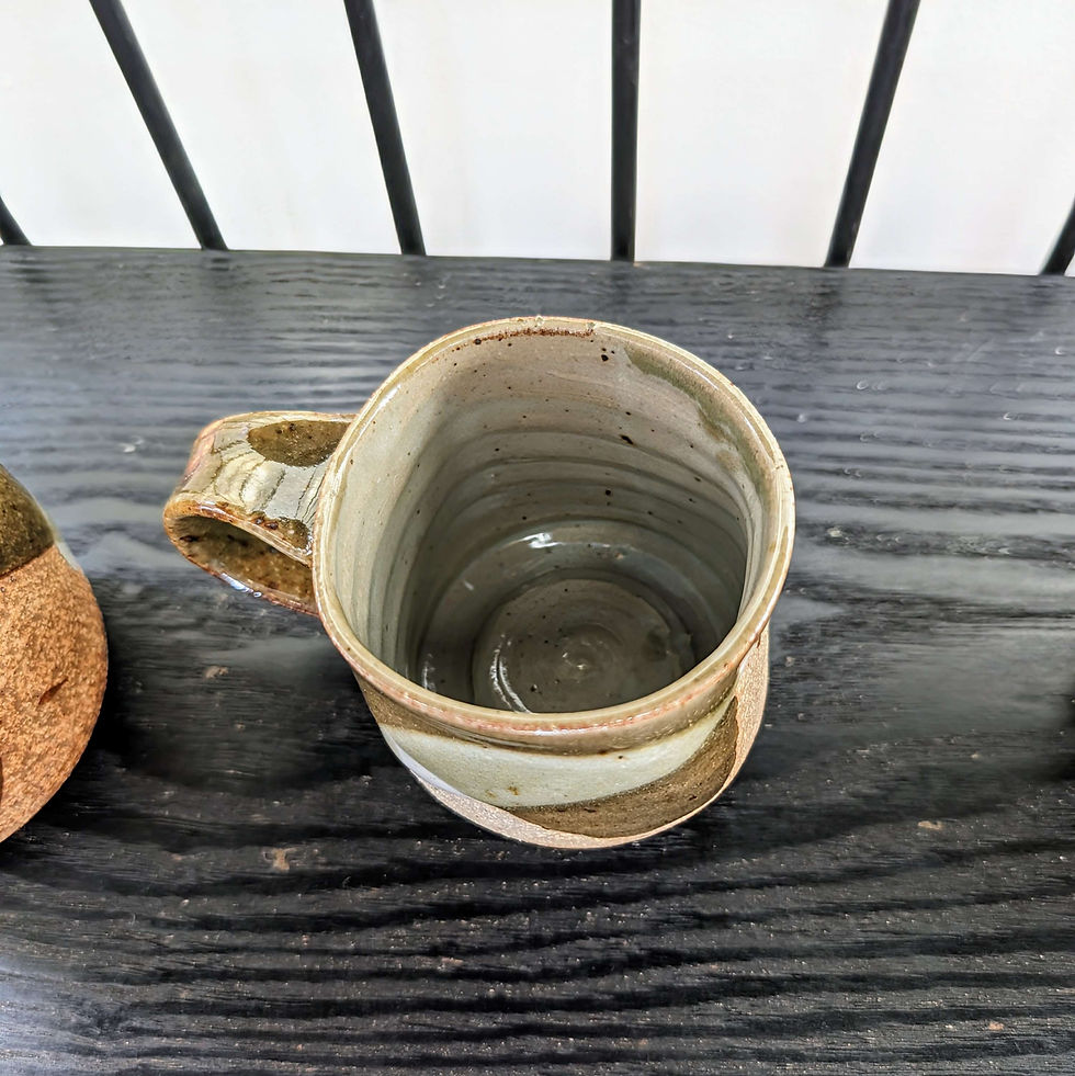 Thumbnail: vintage hand-thrown pottery, set of 4 mugs